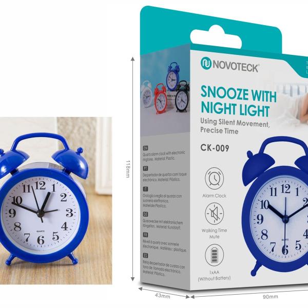 Despertador Clássico NOVOTECK CK-009 Azul