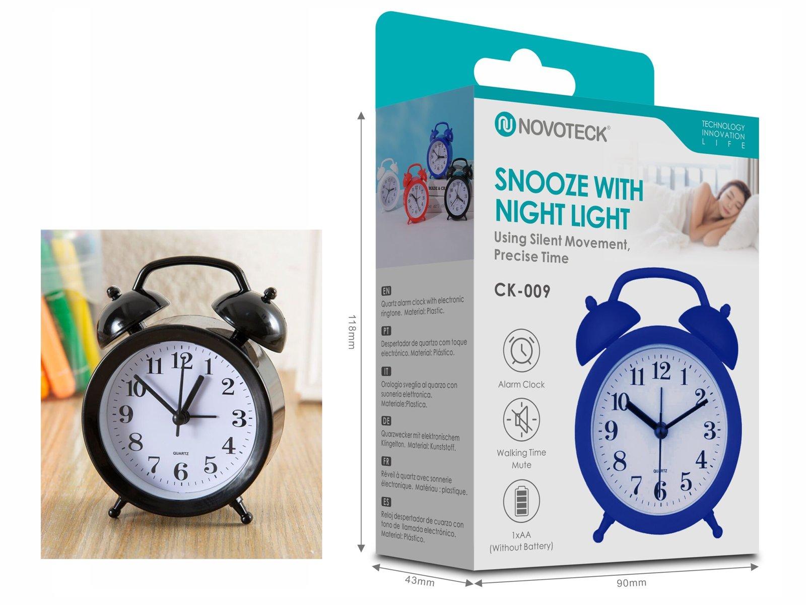 Despertador Clássico NOVOTECK CK-009 Negro