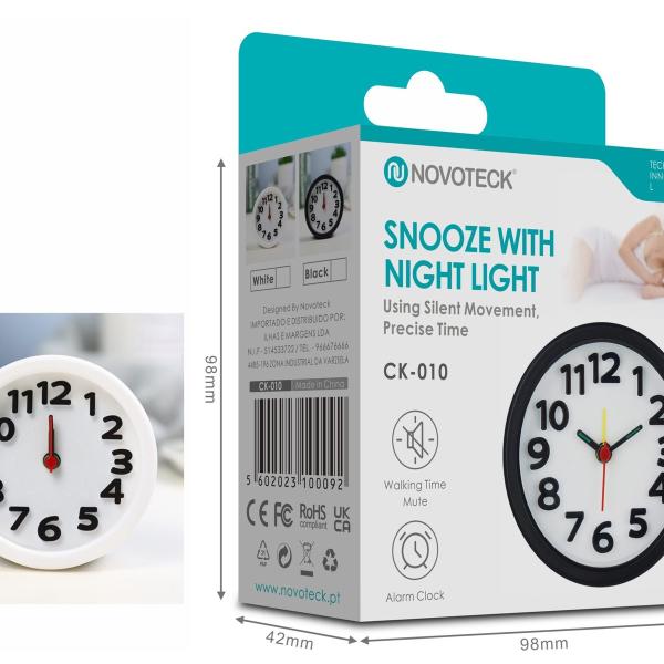 Despertador Moderno NOVOTECK CK-010 Branco