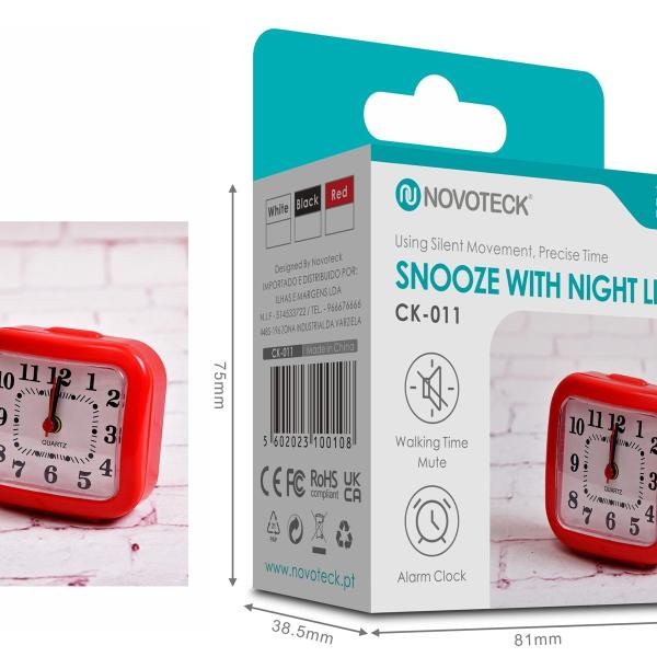 Despertador Estilo Retrô NOVOTECK CK-011 Vermelho