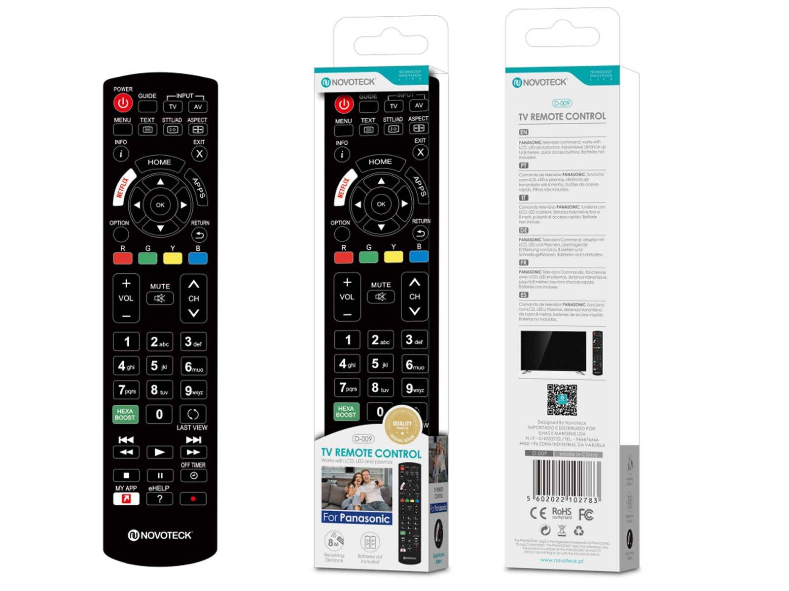 Controle Remoto Novoteck D-009 Universal para Panasonic