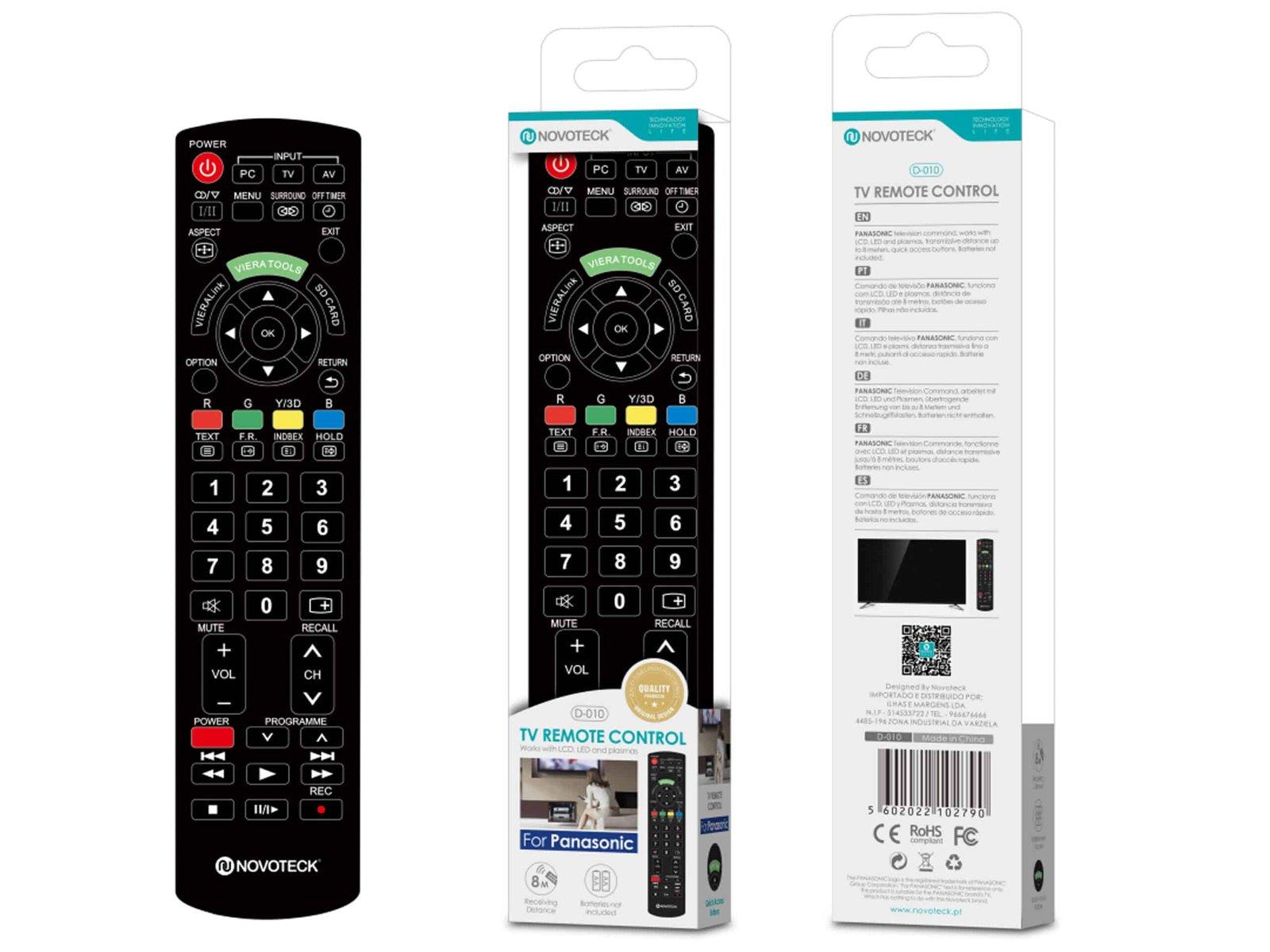 Controle Remoto Novoteck VERA Tools D-010 Universal para Panasonic