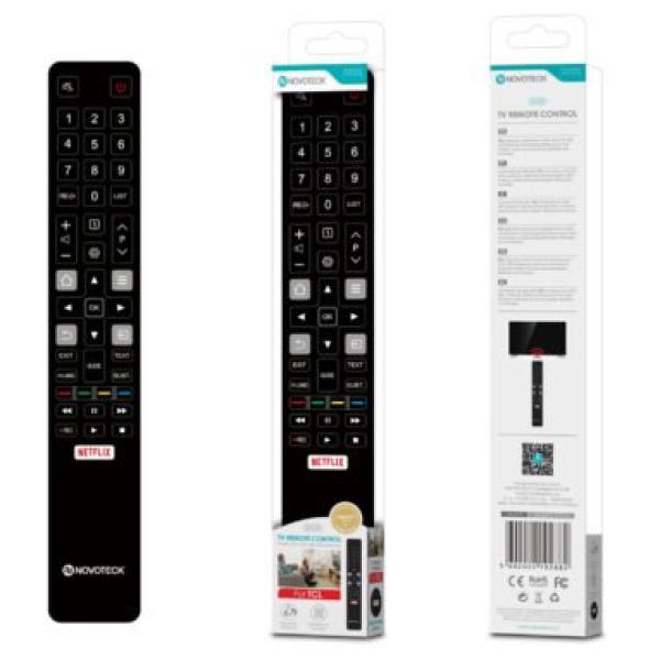 Controle Remoto Inteligente Novoteck D-019 com Botão Netflix – Compatibilidade Otimizada para TCL e outras Smart TVs