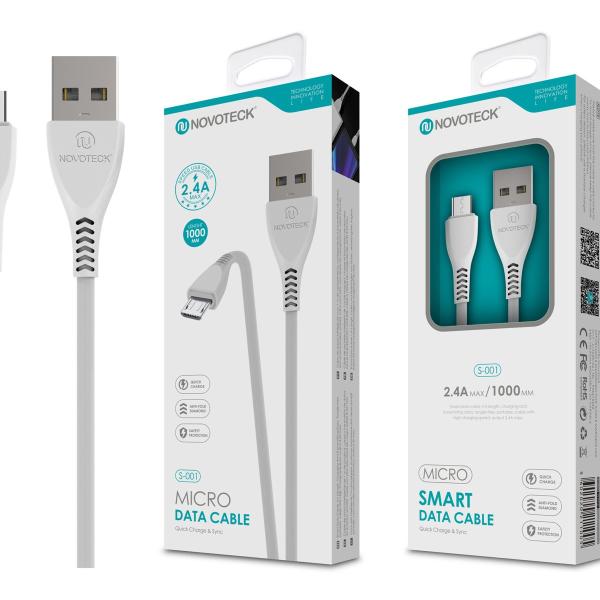 Cabo Micro Usb Branco 2.4A 1M S-001