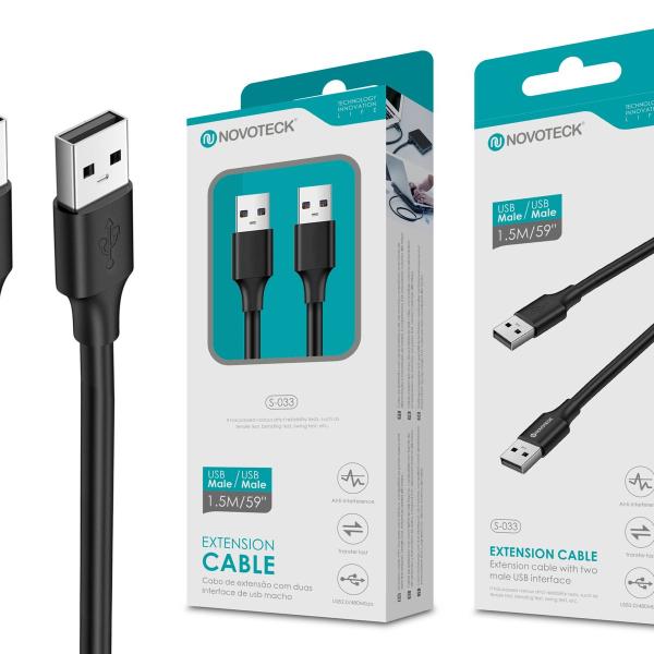 Cabo de Extensão USB 1.50M Macho-Macho S-033