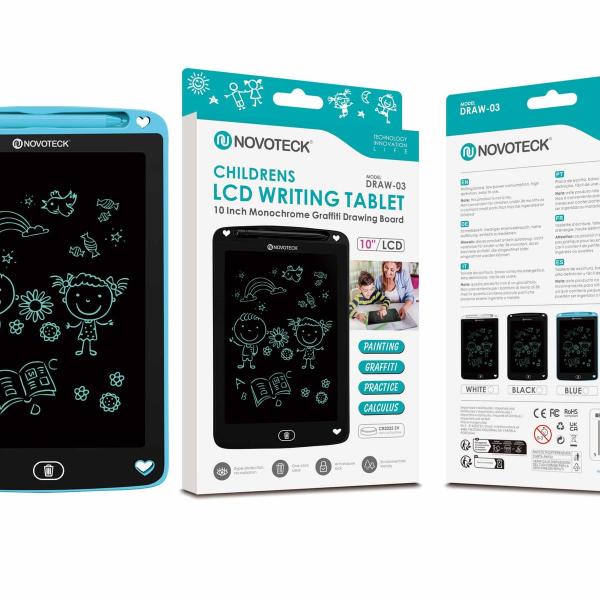 Tablet de Escrita LCD para Crianças – 10” Polegadas, DRAW-03 Azul