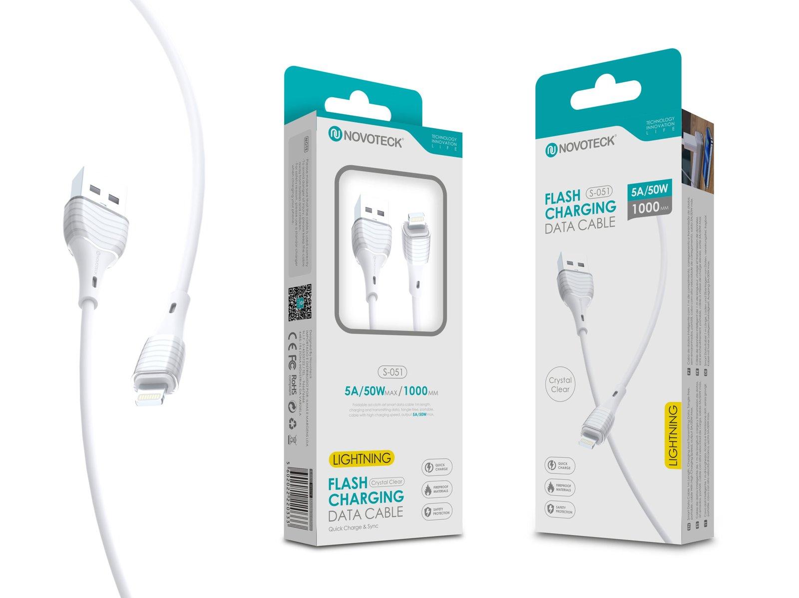 Cabo Lightning 5A 50W 1M S-051 PVC Transparente Cristal