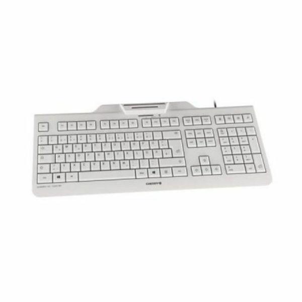 Teclado com Leitor Cherry JK-A0100ES-0 Branco Cinzento Qwerty espanhol QWERTY