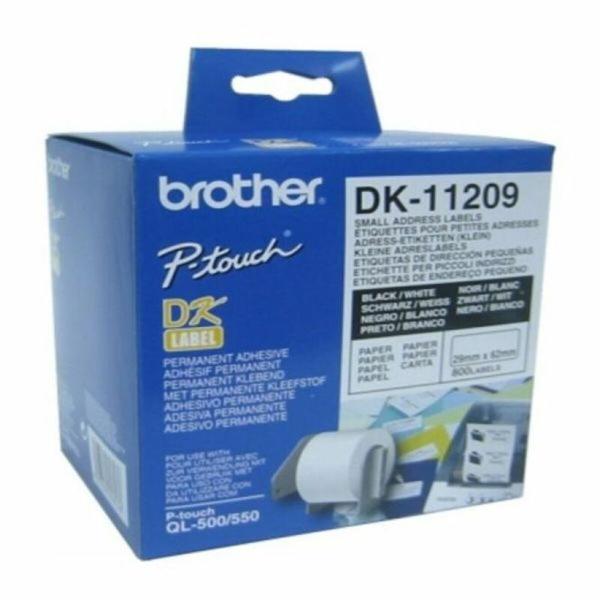 Etiquetas para Impressora Brother DK11209 62 x 29 mm Branco Preto/Branco