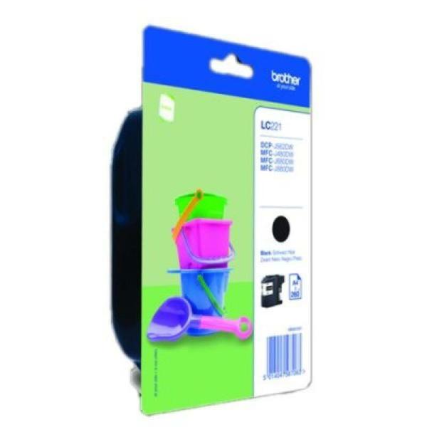 Tinteiro de Tinta Original Brother LC221BKBP Preto