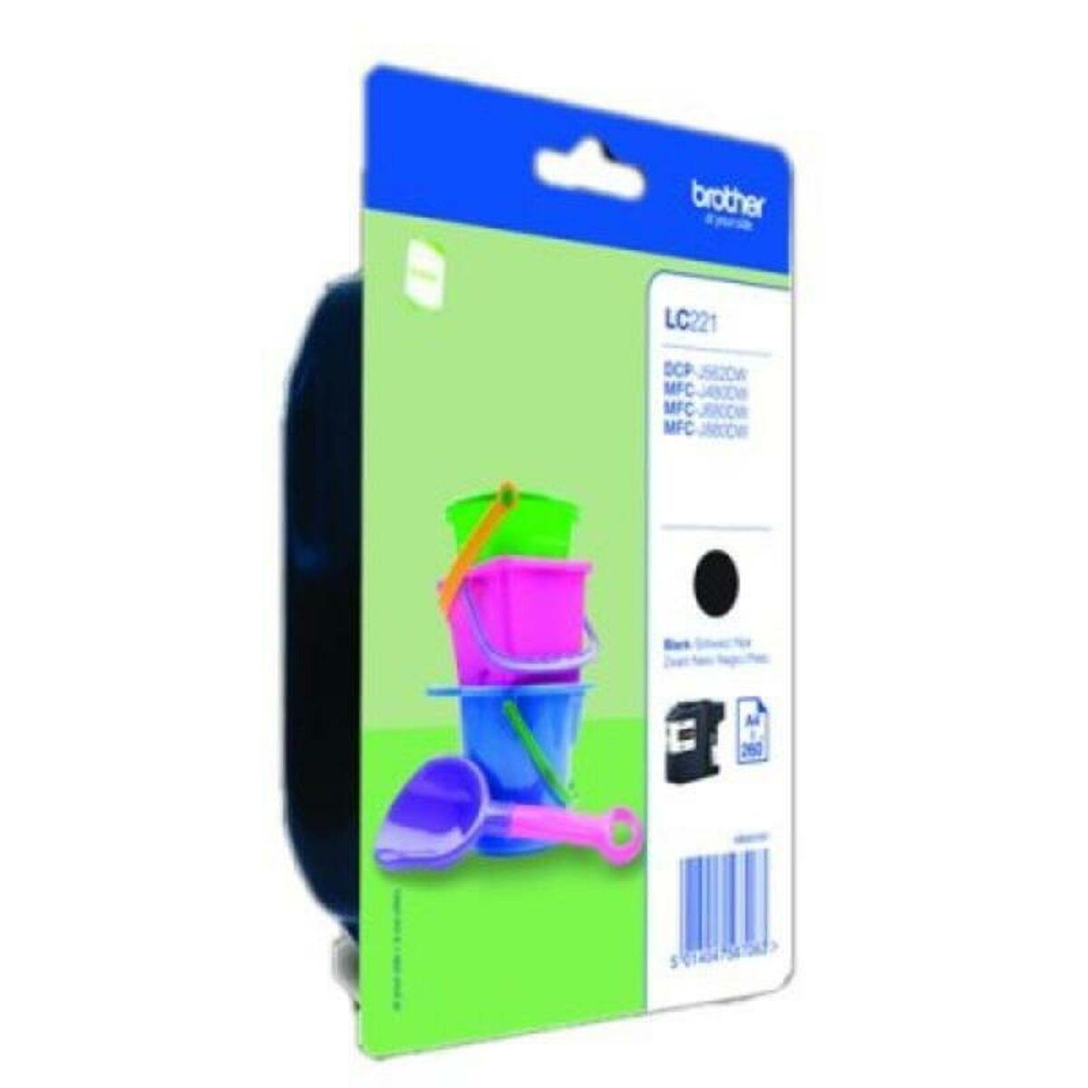 Tinteiro de Tinta Original Brother LC221BKBP Preto