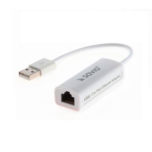 USB 2.0 - ETHERNET (RJ-45) ADAPTER SAVIO CL-24