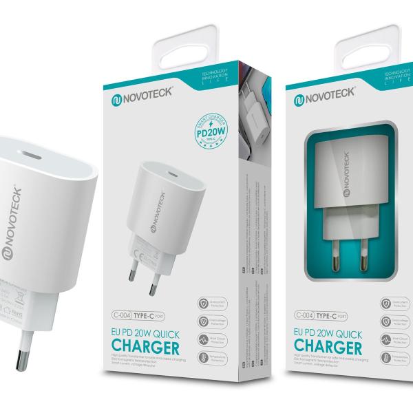 Carregador USB-C PD20W Branco C-004