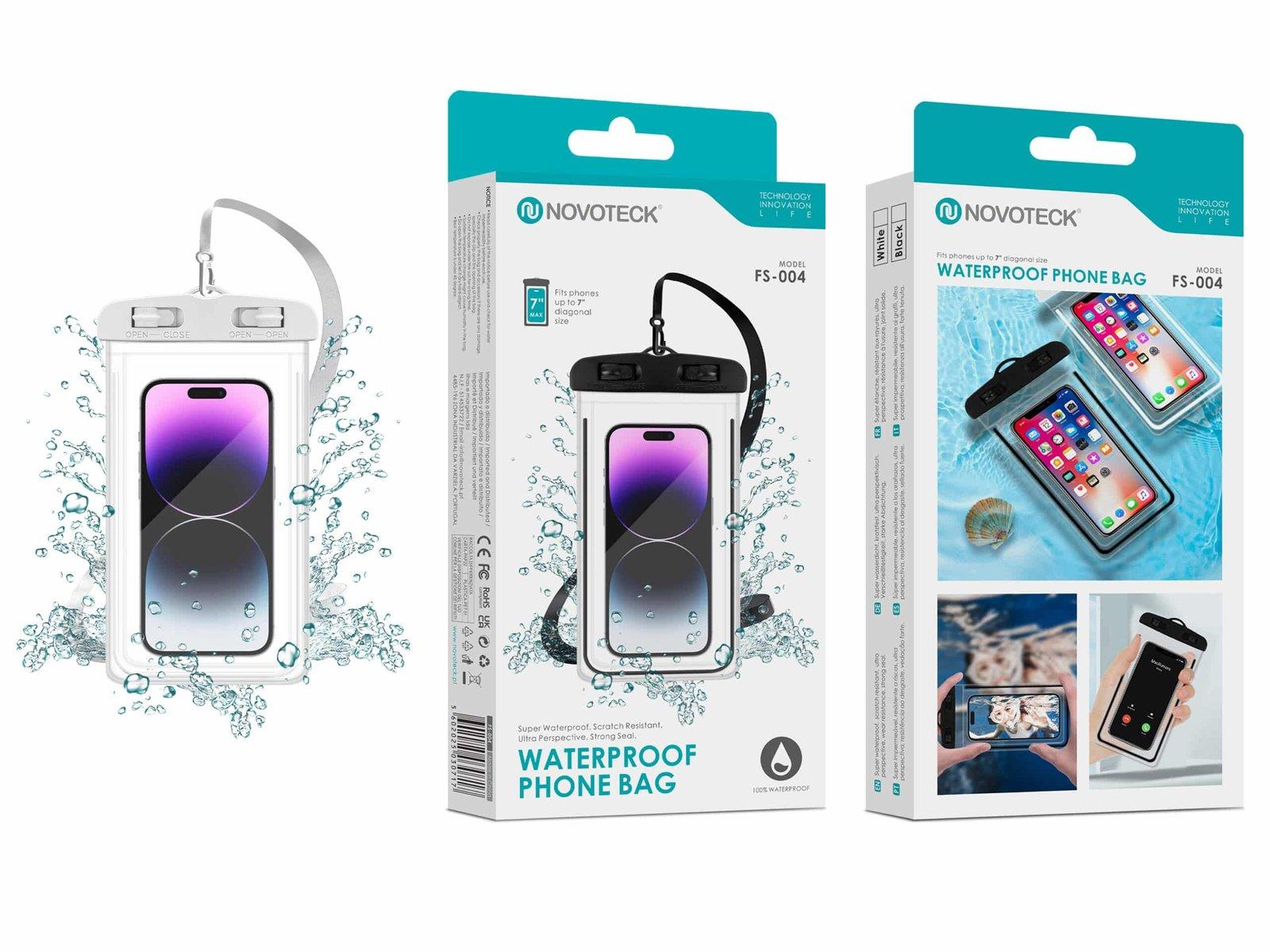 Bolsa Impermeável Branco para Telemóvel  FS-004 – Compatível com Smartphones até 7"