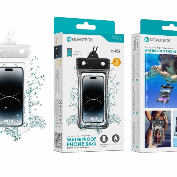 Bolsa Impermeável Branco para Telemóvel NOVOTECK FS-006 – Vedação Tripla à Prova de Água