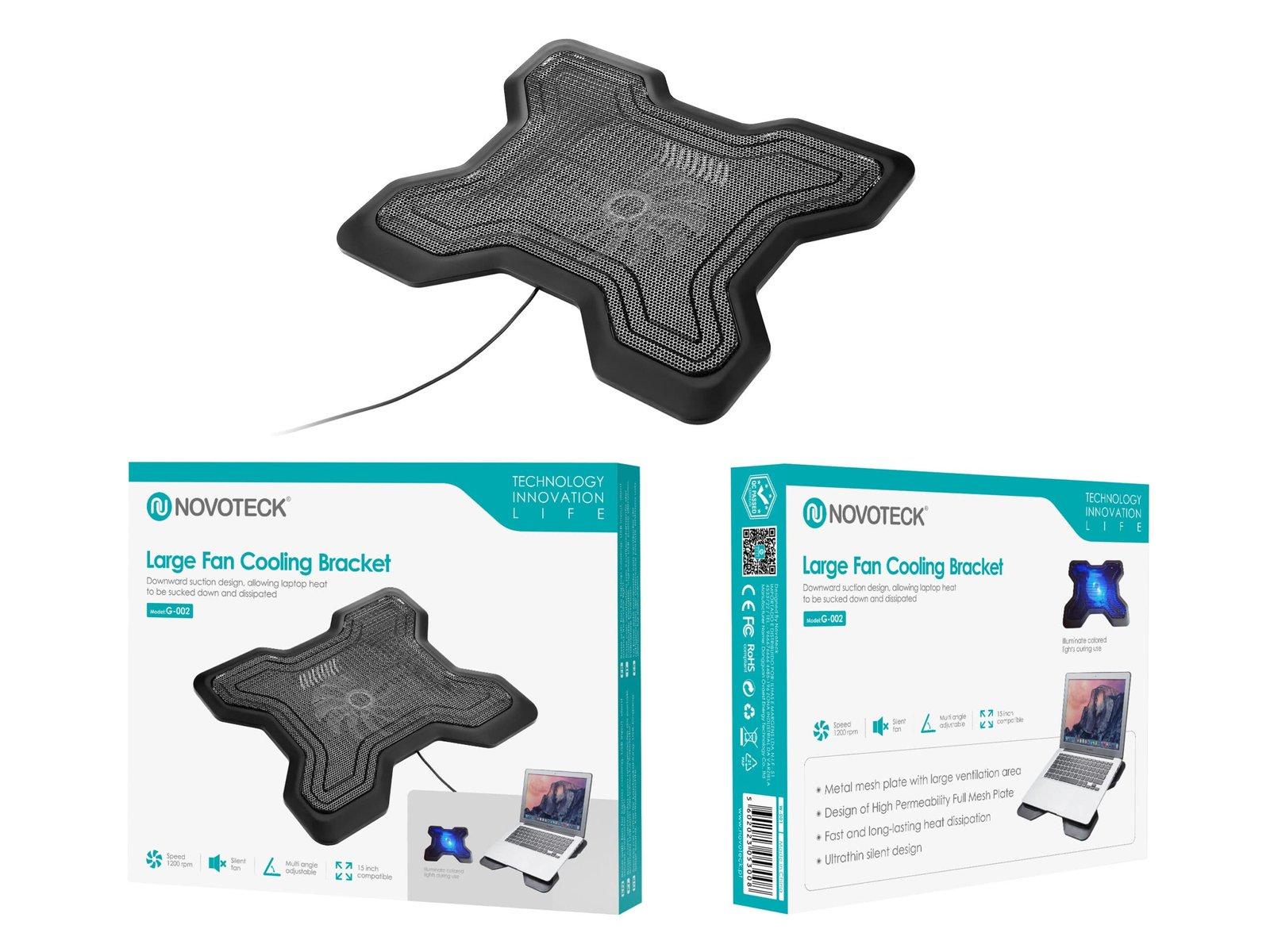 Suporte Dissipador de Calor para Portáteis até 17" com Ventilação USB - Ergonômico, Silencioso e Portátil NOVOTECK G-002