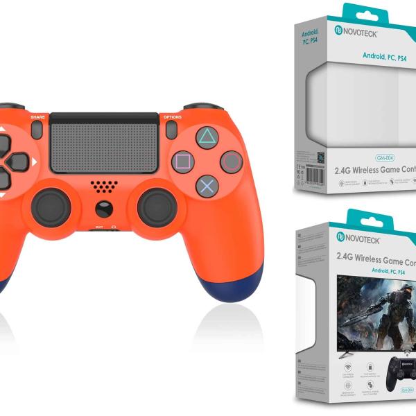 Comando Jogo PS4-PC-Android Laranja Sem Fio 2.4G GM-004