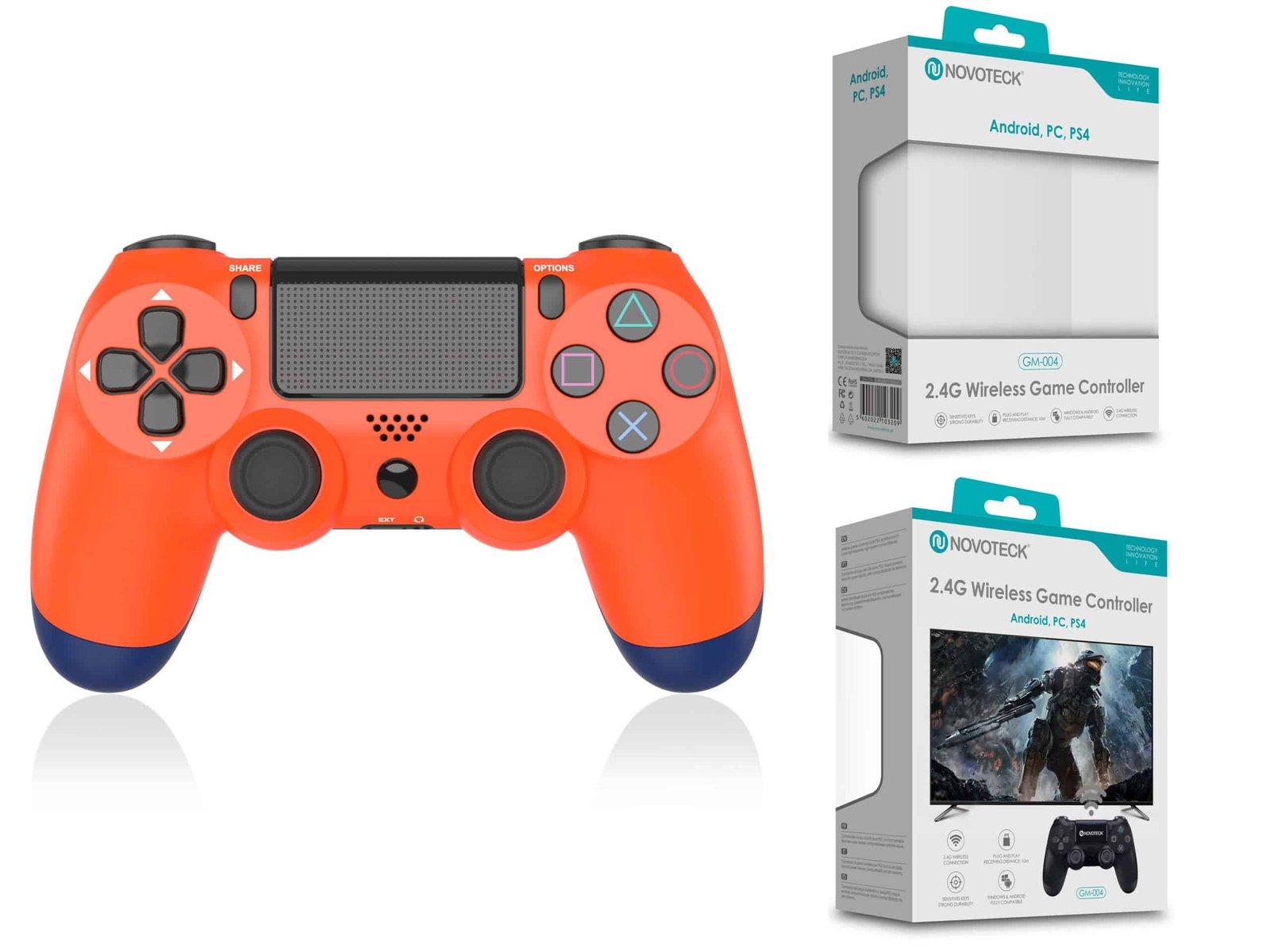 Comando Jogo PS4-PC-Android Laranja Sem Fio 2.4G GM-004