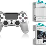 Comando Jogo PS4-PC-Android Metalizado Prateado  Sem Fio 2.4G GM-004