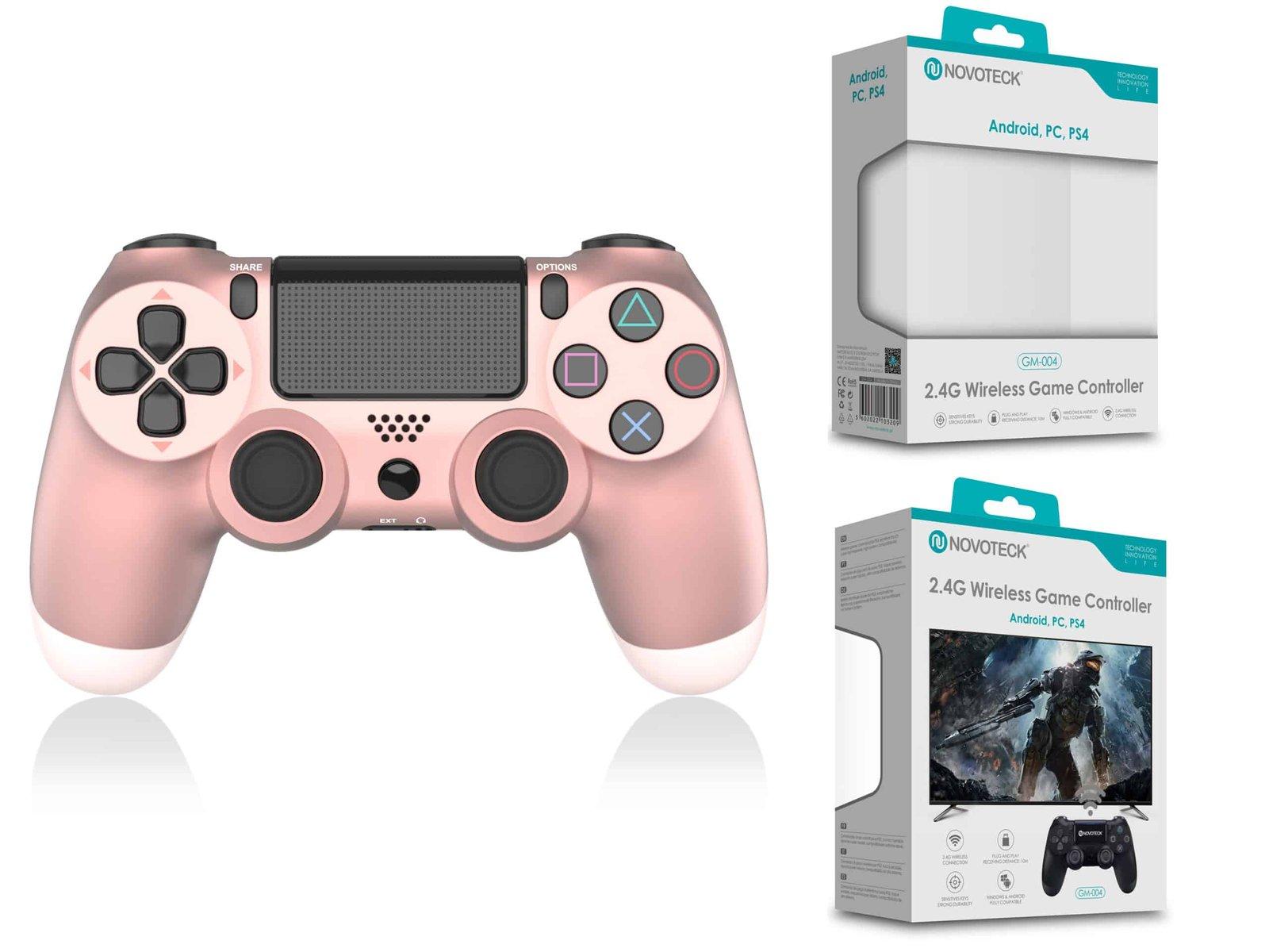 Comando Jogo PS4-PC-Android Rosa Douro Sem Fio 2.4G GM-004