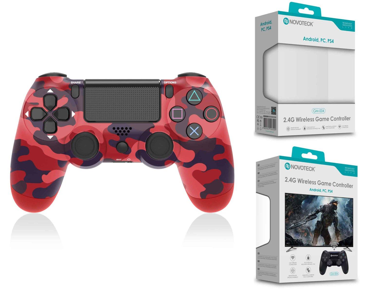 Comando Jogo PS4-PC-Android Tropa Vermelho Sem Fio 2.4G GM-004