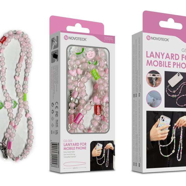 Cordão Decorativo Feminino para Telemóvel NOVOTECK GS-005 - Elegância e Conveniência