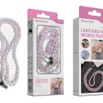 Cordão Pedra Pêssego para Telemóvel NOVOTECK GS-008 Roxo