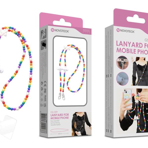 Cordão Colorido para Telemóvel NOVOTECK GS-009 Branco