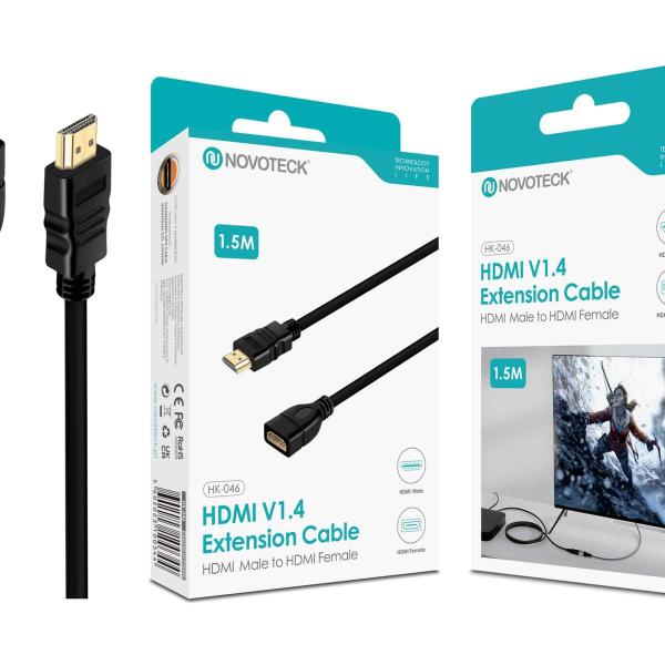Cabo de Extensão HDMI V1.4 Novoteck HK-046 – Macho para Fêmea, 1.5m