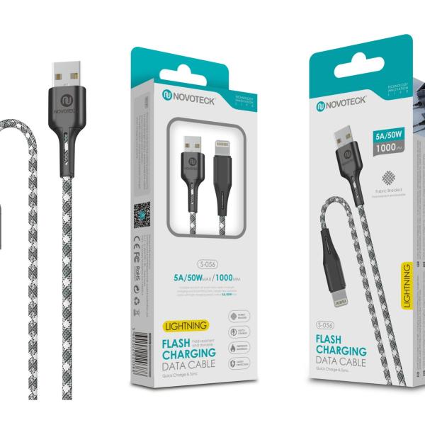 Cabo Lightning 5A 50W 1M S-056 Trançado em Tecido Camuflado