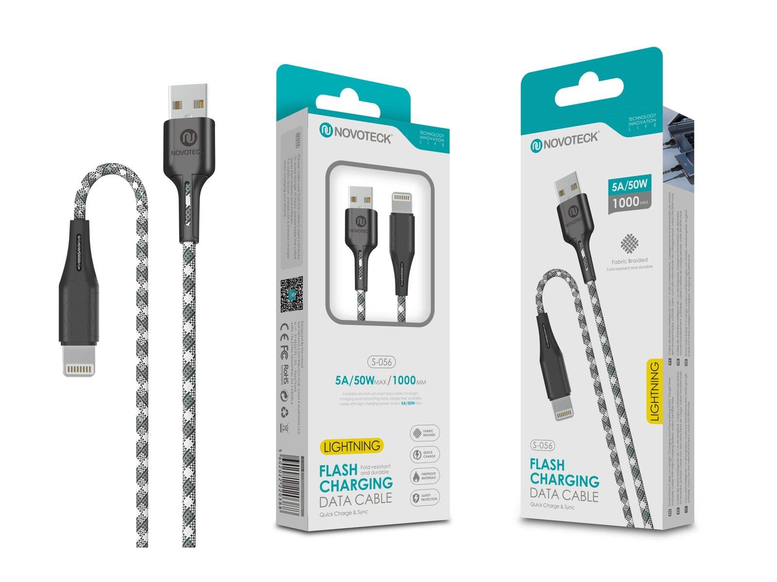 Cabo Lightning 5A 50W 1M S-056 Trançado em Tecido Camuflado