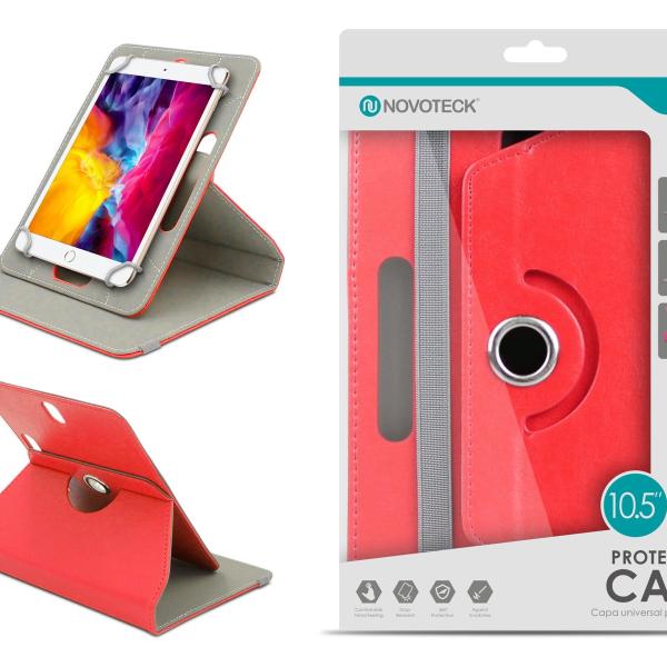 Capa Protetora Universal Vermelho para Tablet de 10.5'' - N-006- Confortável, Resistente a Quedas e com Suporte Ajustável
