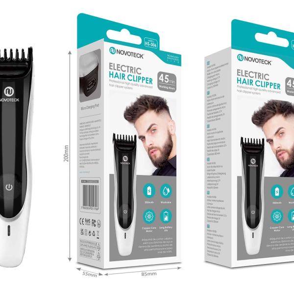 Máquina de Cortar Cabelo HS-006 - Recarregável, Lâminas Laváveis, Motor de Alta Precisão