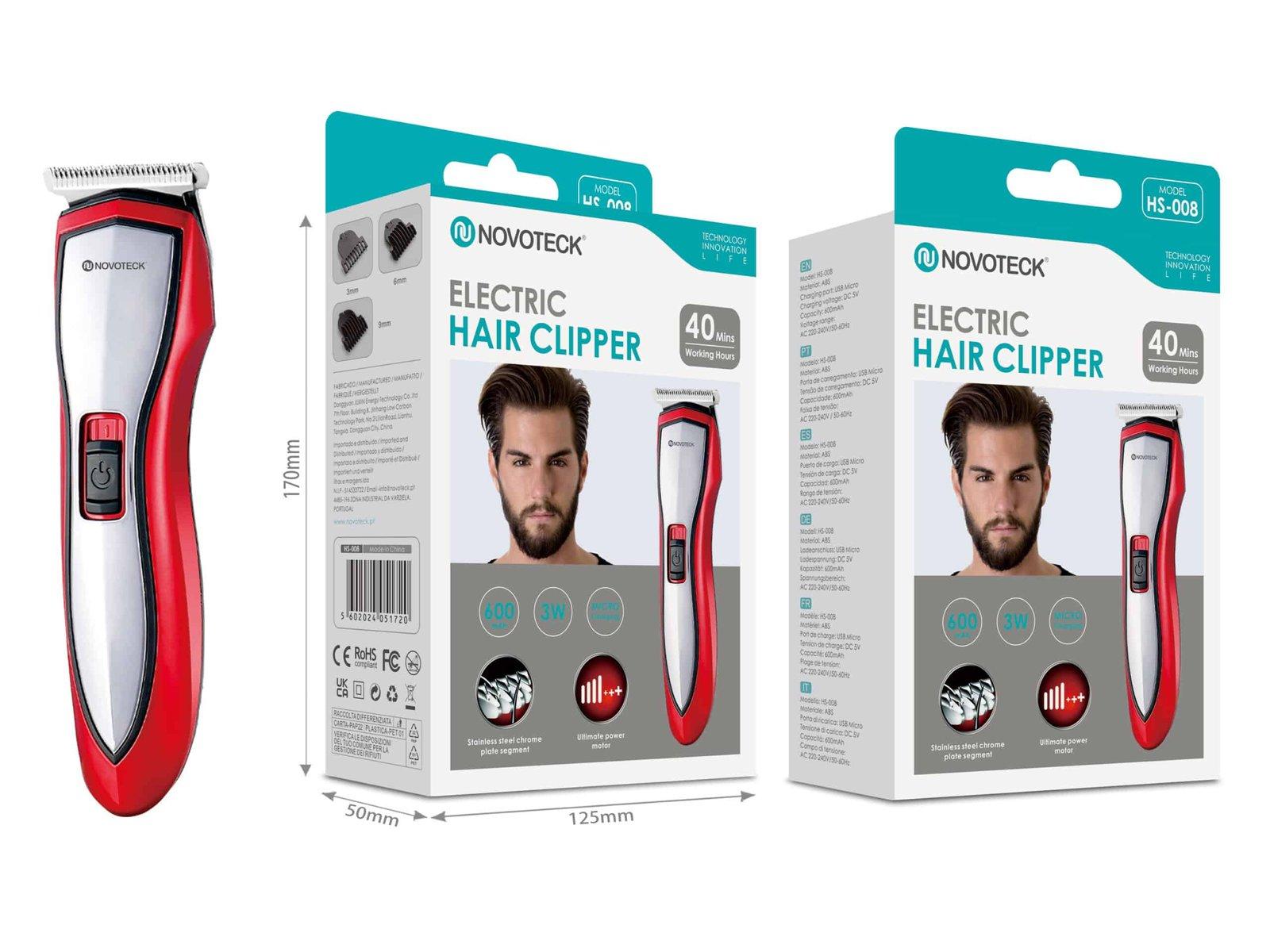 Máquina de Cortar Cabelo HS-008 - Recarregável, Motor Potente de 3W