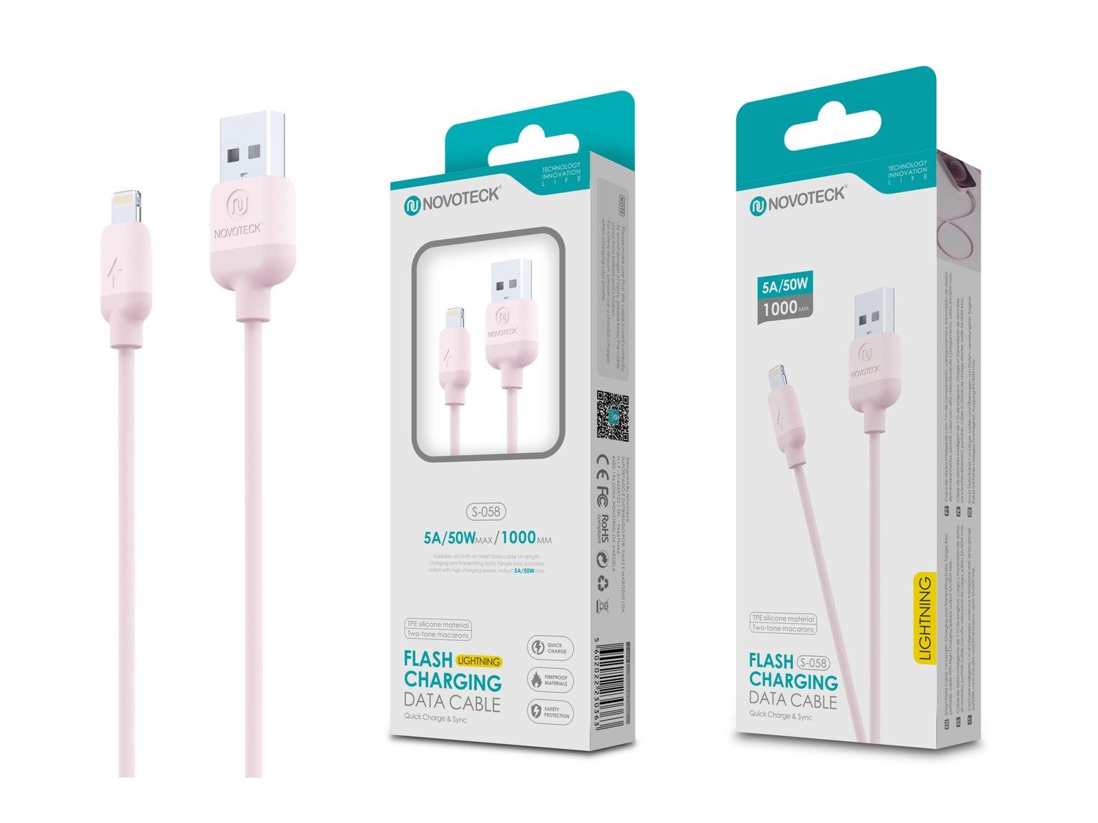 Cabo Lightning Rosa 5A 50W 1M S-058 Silicone TPE