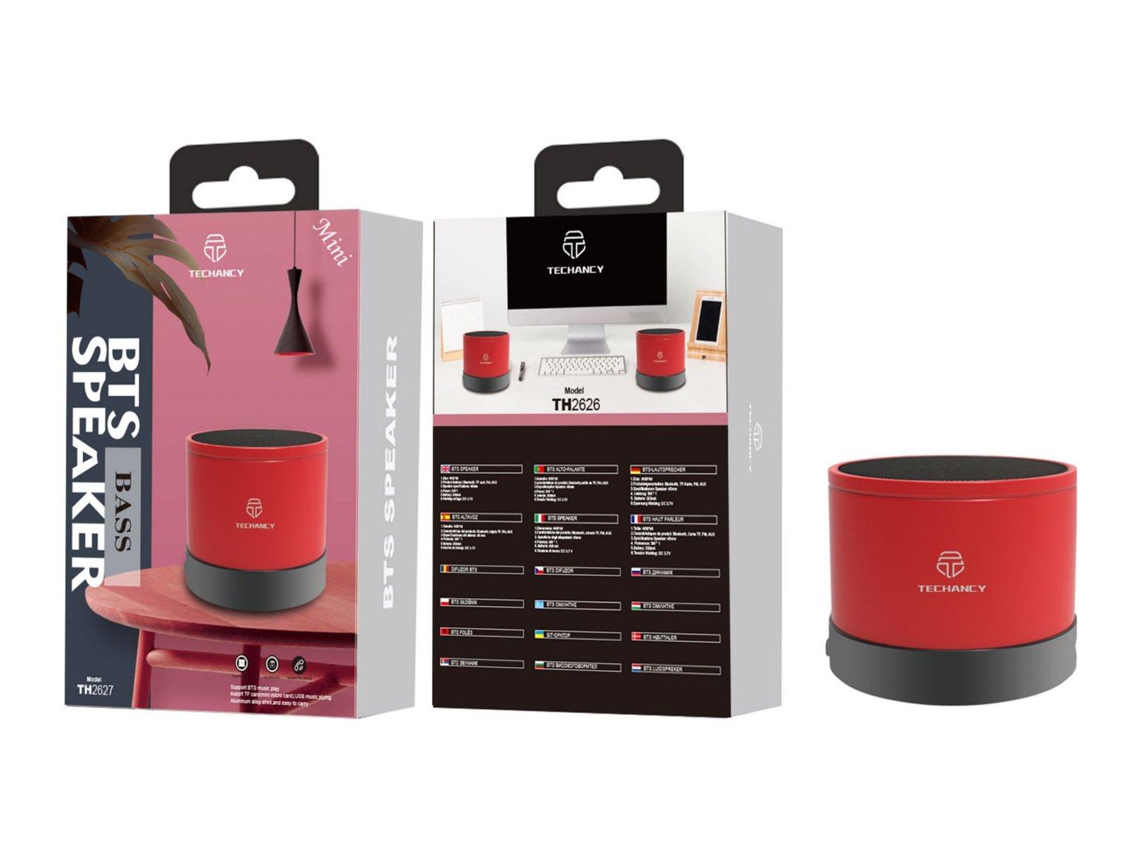 Mini Coluna Bluetooth Vermelha