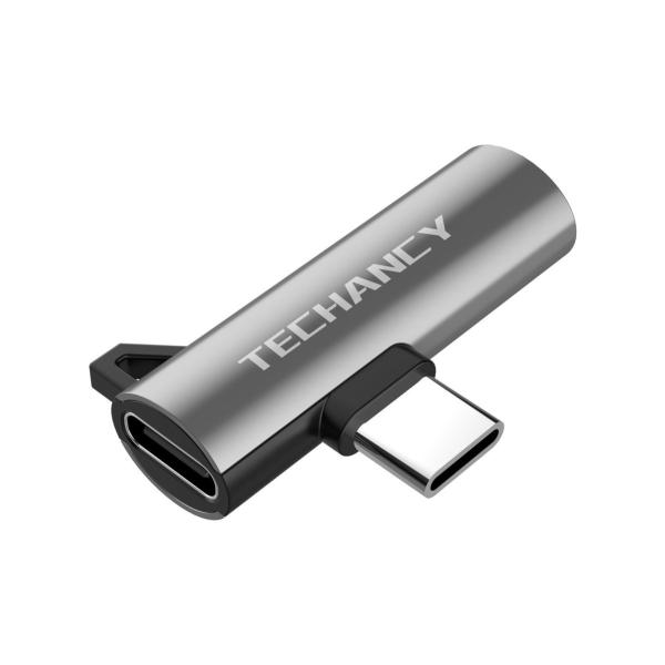 Adaptador Usb Tipo C Para Jack De 3,5 Mm, Adaptador De Audio De Tipo C A 3,5 Mm, Conector De Auriculares Com Carregador Usb 2 Em 1 Preto