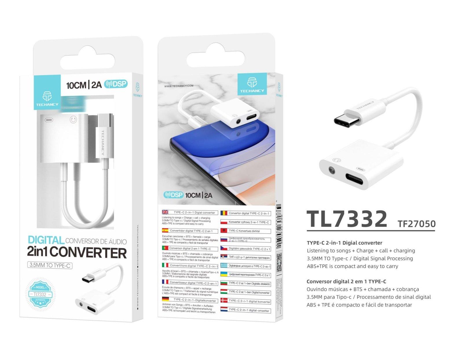 Digital Cabo Cable Type-C Para 3.5Mm Branco