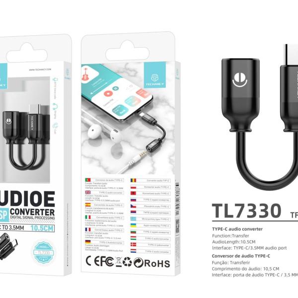 Digital Cabo De Audio Type-C Para 3.5Mm Preto