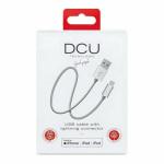 Cabo Carregador USB Lightning  iPhone DCU Prateado 1 m
