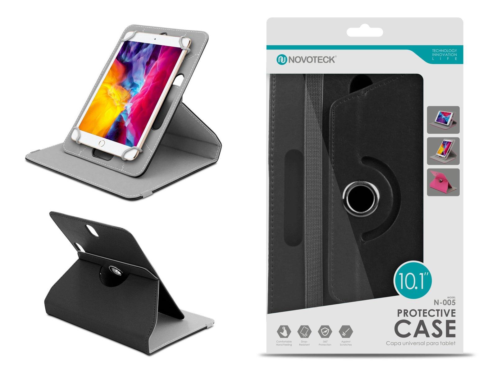Capa Protetora Universal Negro para Tablet de 10.1'' - N-005- Confortável, Resistente a Quedas e com Suporte Ajustável