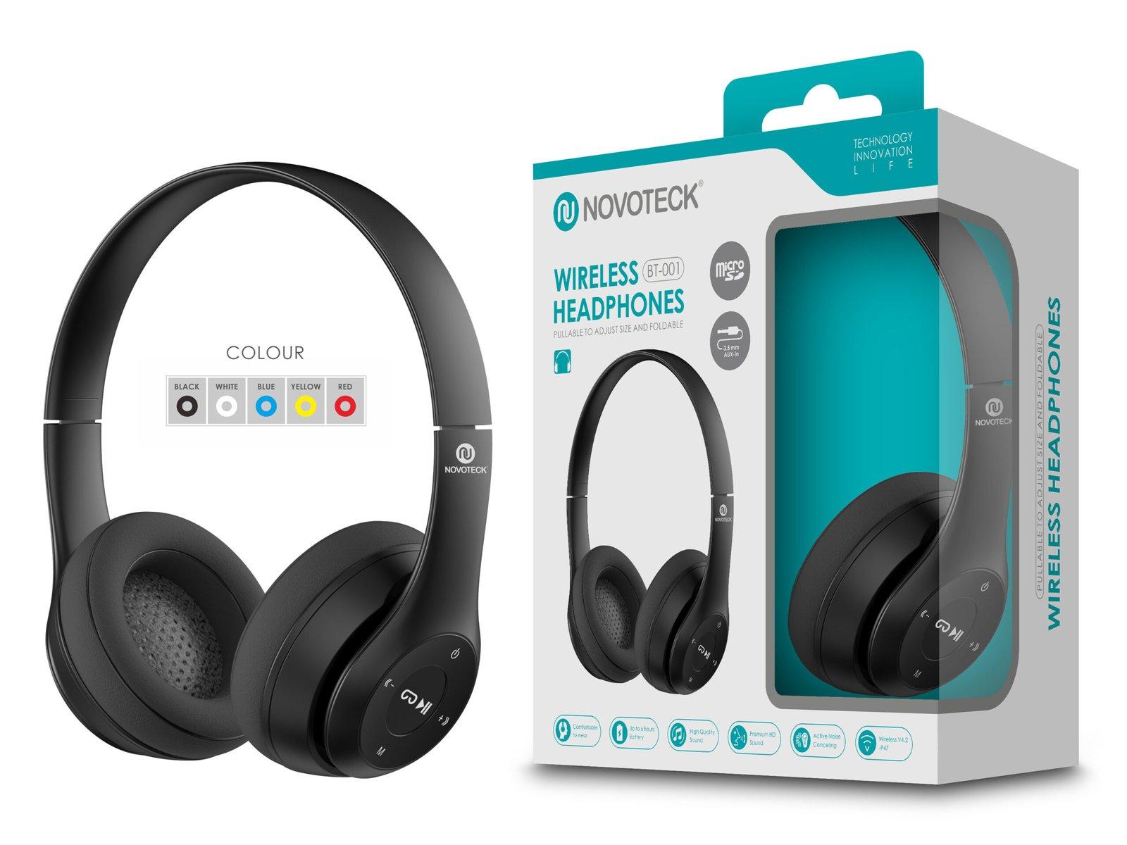 Auscultador Bluetooth Negro BT-001