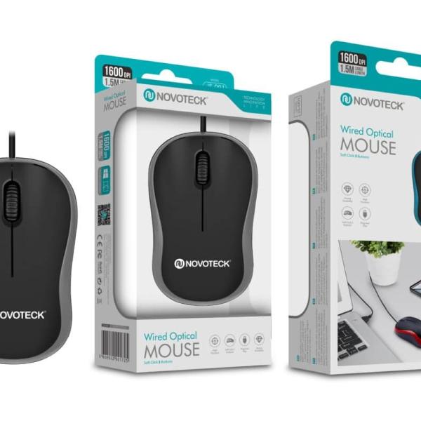 Rato Óptico com Fio Branco JS-001 - Precisão e Conforto de 1600 DPI