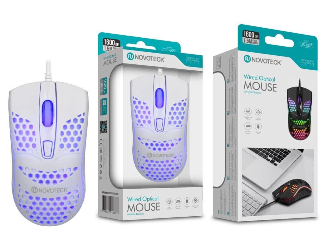 Rato Óptico Roxo Mini-Perfurados com Fio JS-007