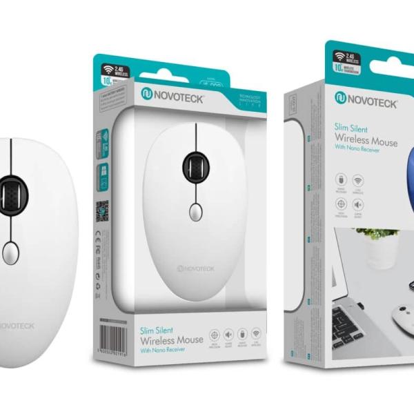 Rato Sem Fios Branco JS-009 - Design Slim, Clique Silencioso, Receptor Nano