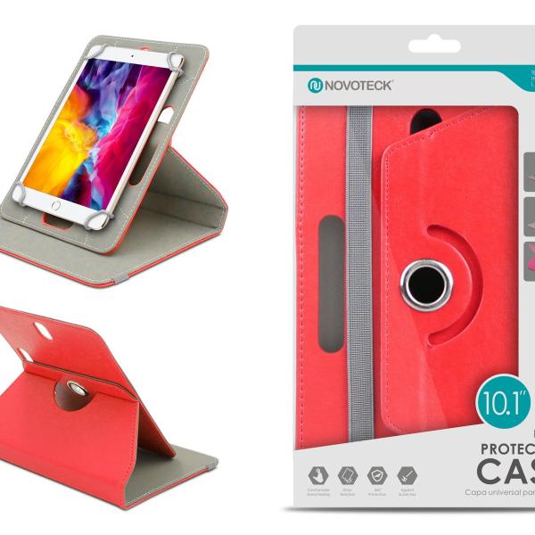 Capa Protetora Universal Vermelho para Tablet de 10.1'' - N-005- Confortável, Resistente a Quedas e com Suporte Ajustável
