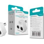 Adaptador Coaxial de Antena NOVOTECK L-012 – 1 Fêmea para 2 Macho, Alta Qualidade, Fácil Instalação