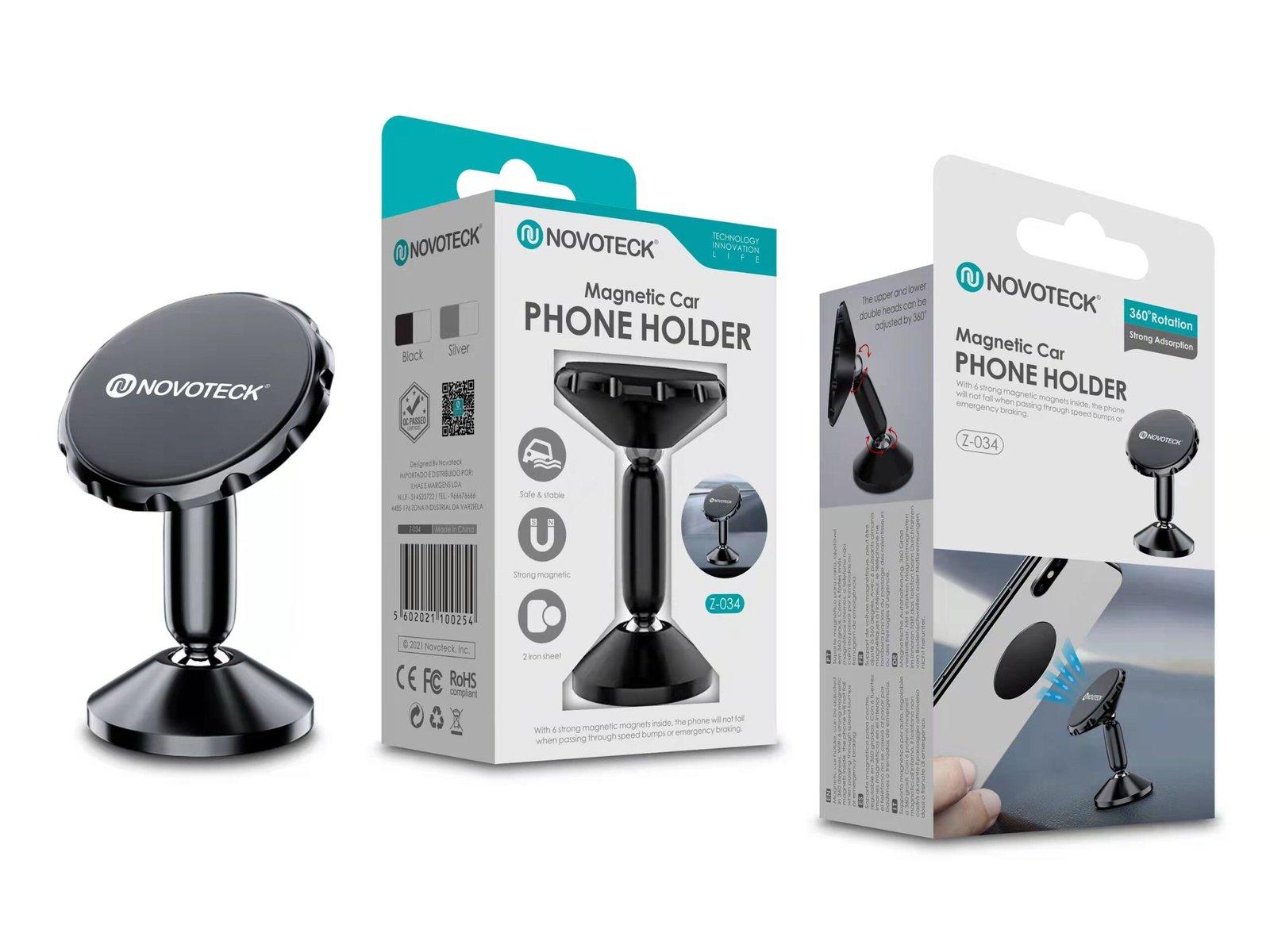 Suporte Magnético de Telemóvel para Carro Z-034 - Íman Forte, Rotação 360°, Design Elegante, Fácil Instalação