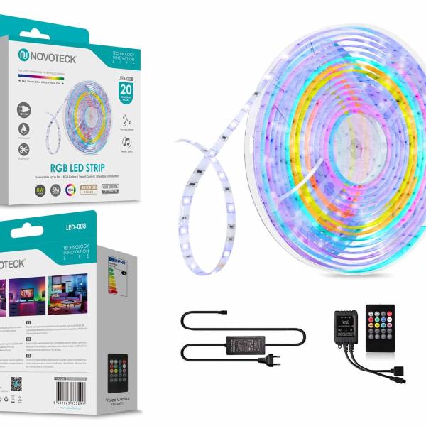 Fita Led 5M 12V 5050Rgb 150Led 8W Som Controlo Ip65 LED-008