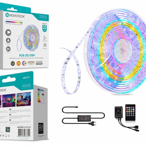 Fita Led 3M 12V 5050Rgb 90Led 8W Som Controlo Ip65 LED-011